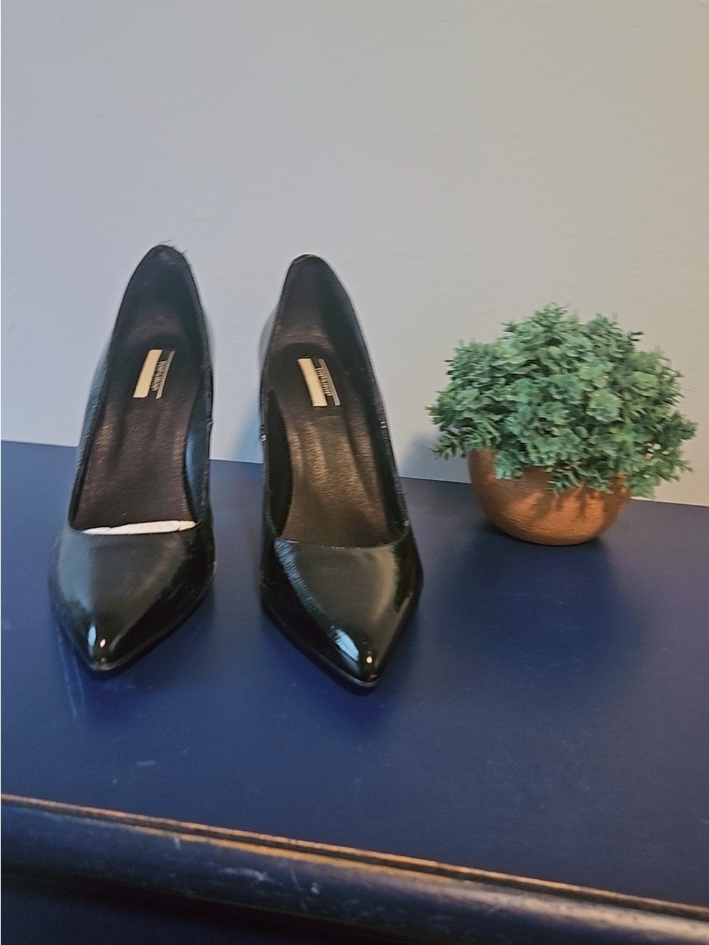 Black Patent Pointed-Toe High Heels